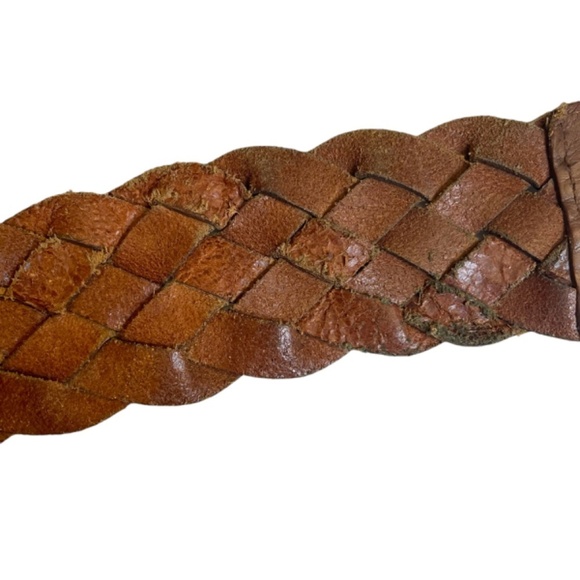 Brown Braided Leather Belt - Picture 3 of 8